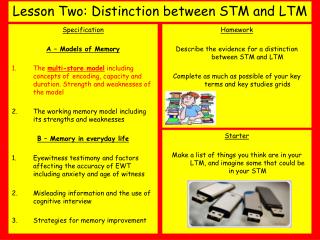 Lesson Two: Distinction between STM and LTM