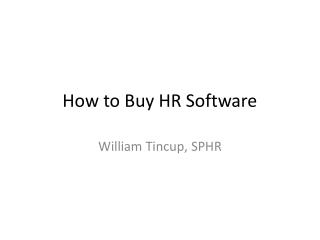 How to Buy HR Software