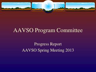 AAVSO Program Committee