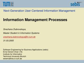 Next-Generation User-Centered Information Management