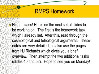 RMPS Homework