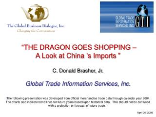 “THE DRAGON GOES SHOPPING – A Look at China ’s Imports ” C. Donald Brasher, Jr.