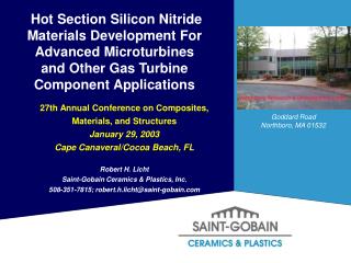 Hot Section Silicon Nitride Materials Development For Advanced Microturbines