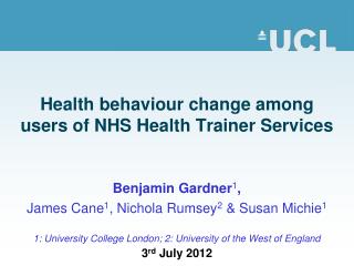 Health behaviour change among users of NHS Health Trainer Services