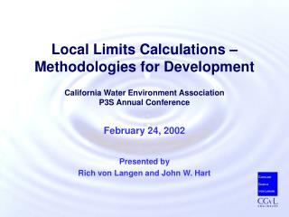 Local Limits Calculations – Methodologies for Development