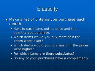 Elasticity