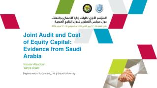 J oint Audit and Cost of Equity Capital: Evidence from Saudi Arabia