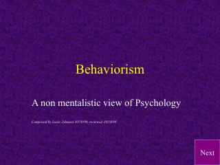 Behaviorism