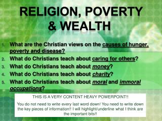 What are the Christian views on the causes of hunger, poverty and disease?
