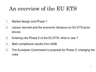 An overview of the EU ETS