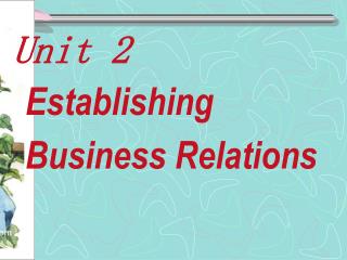 Establishing Business Relations