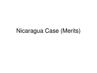 Nicaragua Case (Merits)