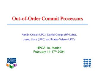 Out-of-Order Commit Processors