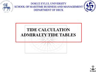 TIDE CALCULATION ADMIRALTY TIDE TABLES
