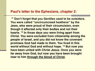 Paul’s letter to the Ephesians, chapter 2: