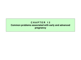 C H A P T E R	1 2 Common problems associated with early and advanced pregnancy