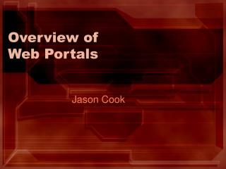 Overview of Web Portals