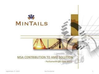 MSA CONTRIBUTION TO AMD SOLUTION - Parliament (28 June 2011)