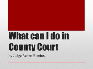 What can I do in County Court