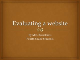 Evaluating a website