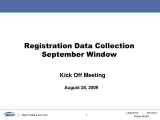 Registration Data Collection September Window