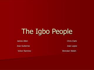 The Igbo People