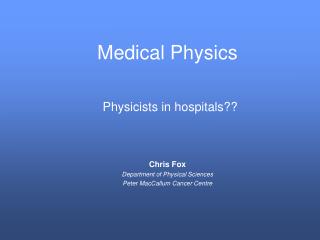 Medical Physics