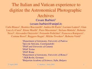 The Italian and Vatican experience to digitize the Astronomical Photographic Archives