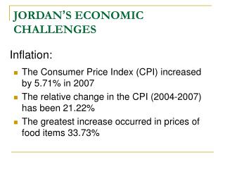 JORDAN ’ S ECONOMIC CHALLENGES