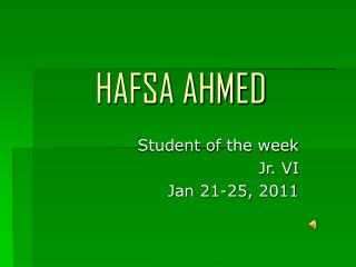 HAFSA AHMED