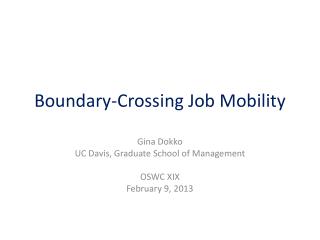 Boundary-Crossing Job Mobility