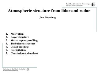 Atmospheric structure from lidar and radar