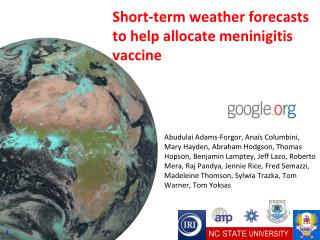 Short-term weather forecasts to help allocate meninigitis vaccine