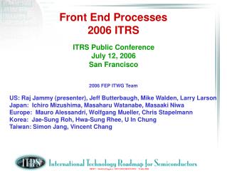 Front End Processes 2006 ITRS