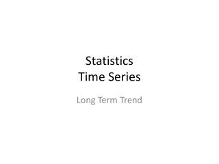 Statistics Time Series