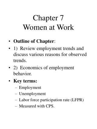 Chapter 7 Women at Work