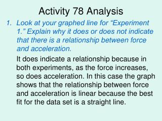 Activity 78 Analysis