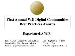 First Annual W2i Digital Communities Best Practices Awards