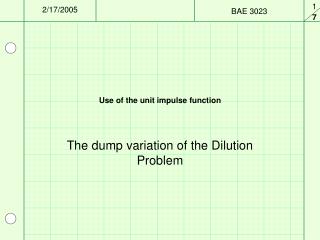 Use of the unit impulse function