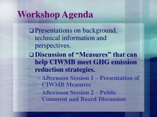 Workshop Agenda