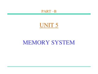 PART –B UNIT 5