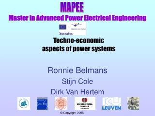 Techno-economic aspects of power systems