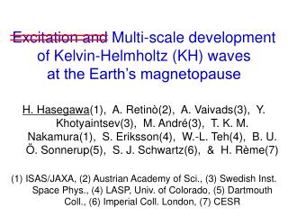 Excitation and Multi-scale development of Kelvin-Helmholtz (KH) waves at the Earth’s magnetopause