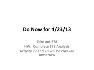 Do Now for 4/23/13