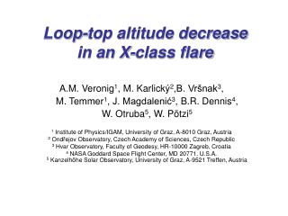 Loop-top altitude decrease in an X-class flare