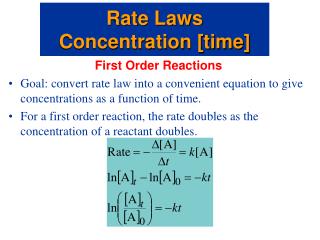 First Order Reactions