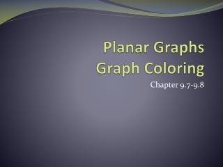 Planar Graphs Graph Coloring