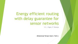 Energy efficient routing with delay guarantee for sensor networks