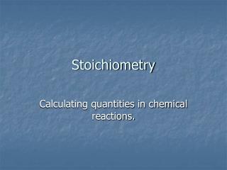 Stoichiometry