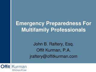 Emergency Preparedness For Multifamily Professionals